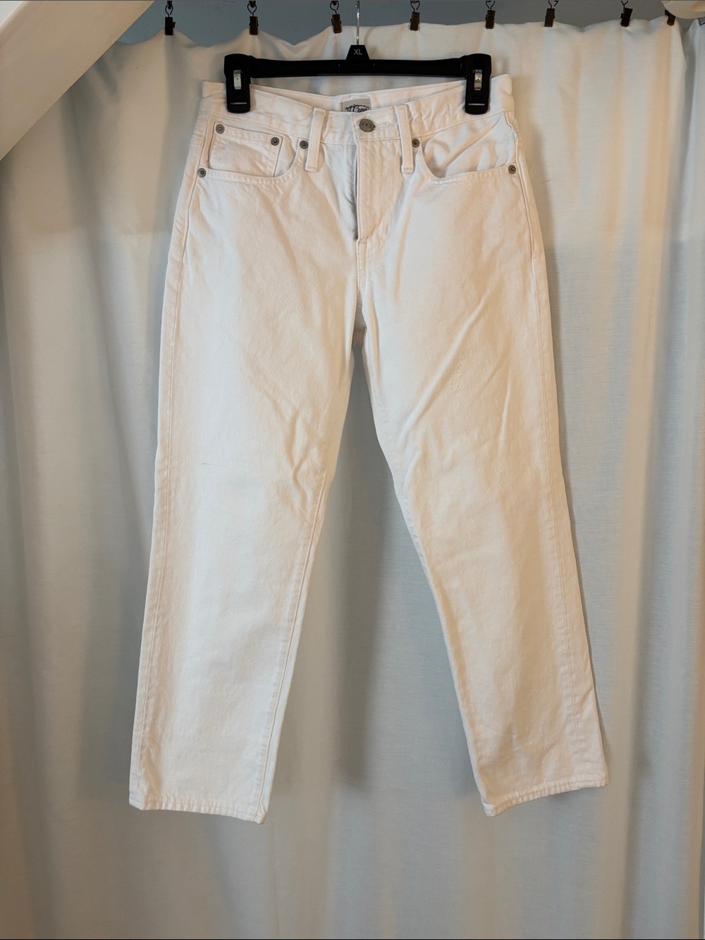 J. Crew Women's White Straight-Leg Jeans